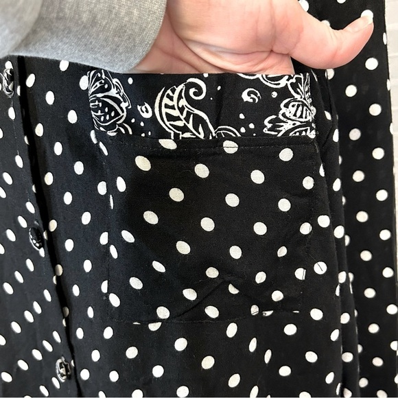 Vintage Womens Polka Dot Blouse Size L Long Sleeve Button Up Twee Classic 90s‎ - Picture 6 of 12